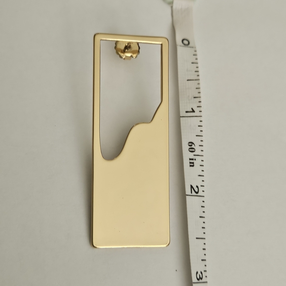 NEW Anthropologie Gold Geometric Earrings Minimalist Contemporary Metallic - Picture 6 of 6